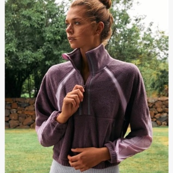 Free People Tops - FREE PEOPLE MOVEMENT  Purple Fleece Sweatshirt & Hoodie